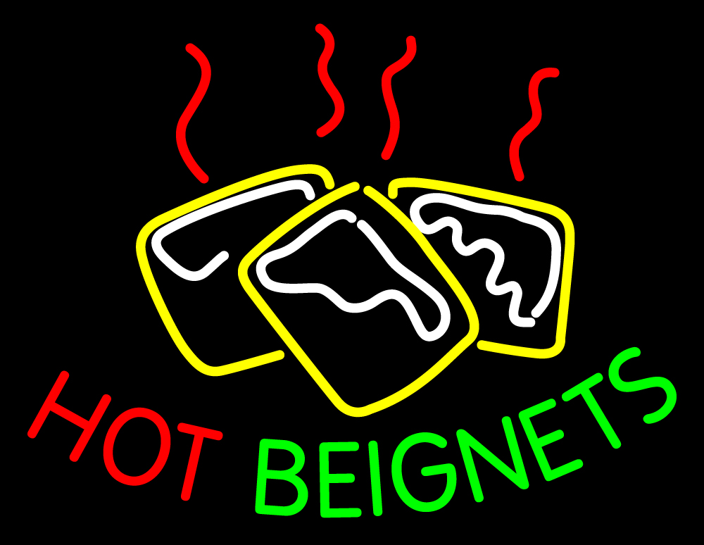Custom Hot Beignets Logo Neon Sign 1