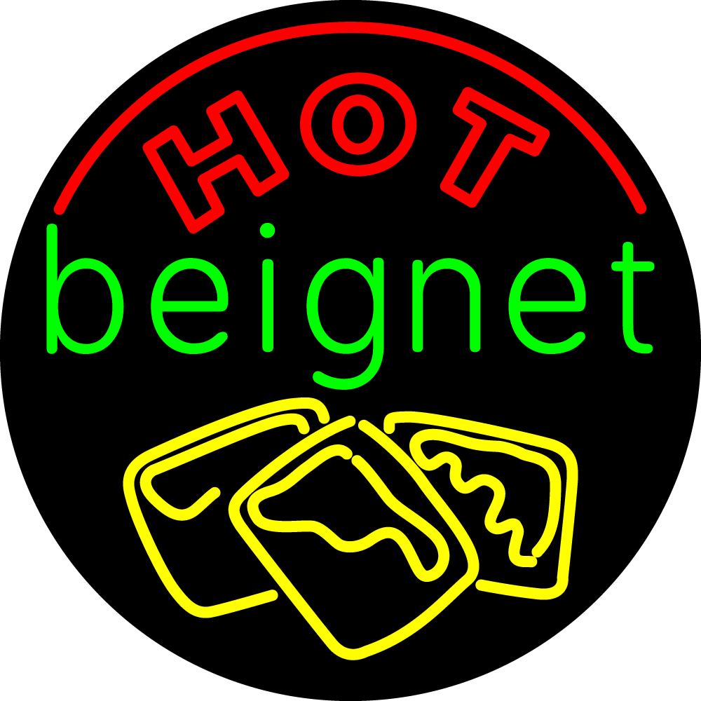 Custom Hot Beignets Logo Neon Sign 2