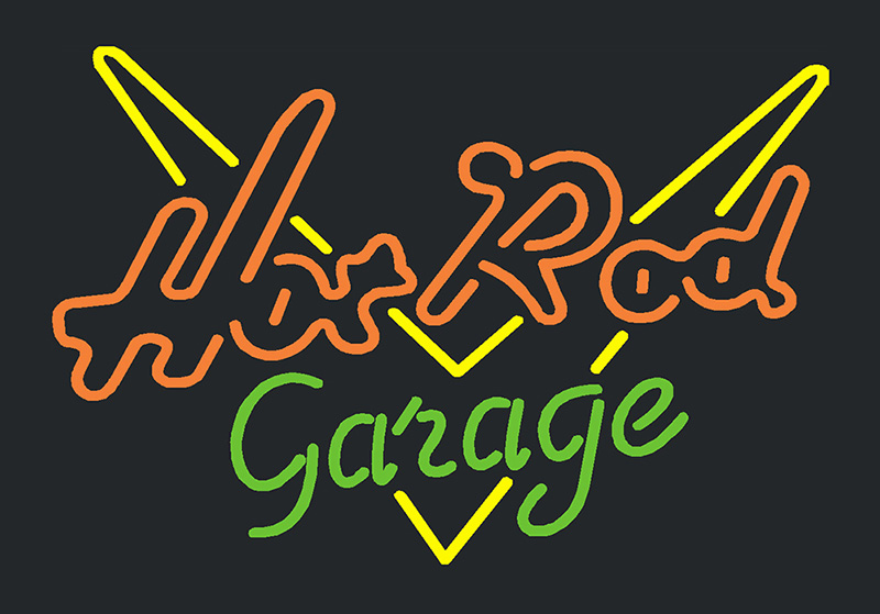 Hot Rod Garage Logo Neon Sign