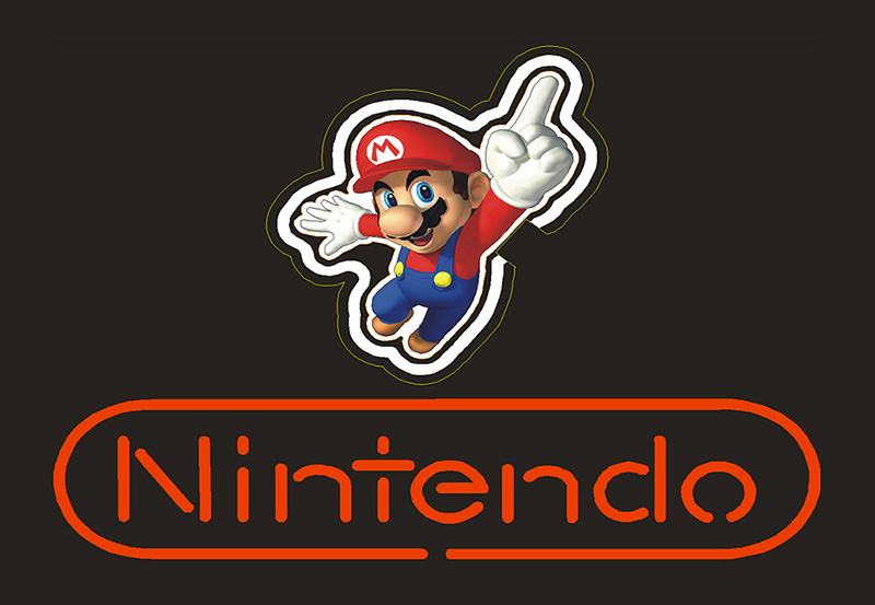 Nintendo Mario Logo Neon Sign