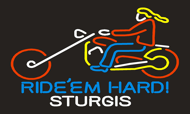 Ride Em Hard Sturgis Motorcycle Logo Neon Sign