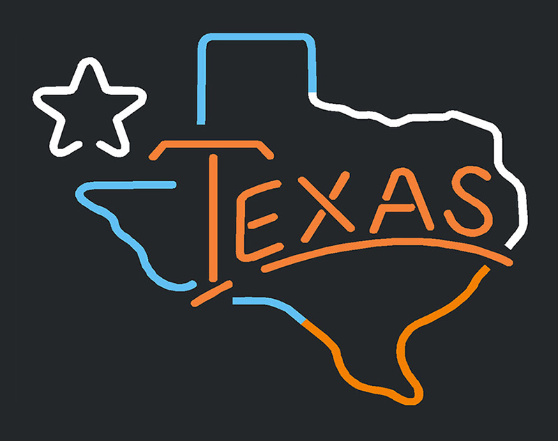 Texas Lone Star Logo Neon Sign