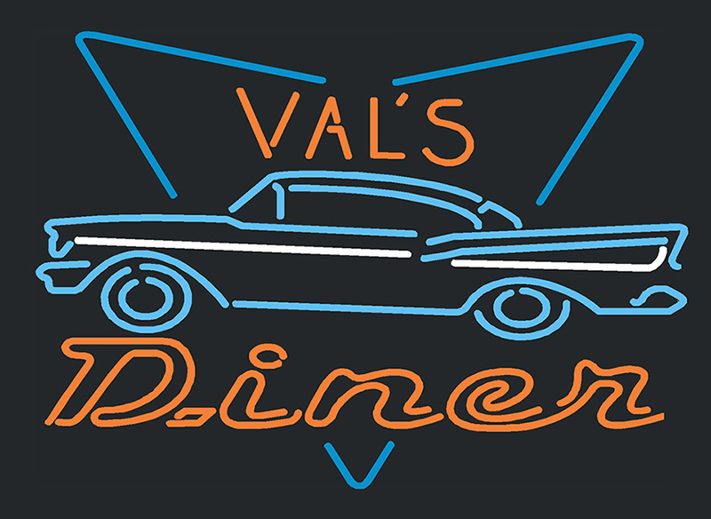 Vals Dinen Car Neon Sign