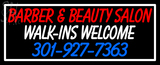 Custom Barber And Beauty Salon Walk Ins Welcome Neon Sign 2