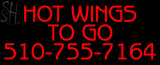 Custom Hot Wings To Go Neon Sign 1