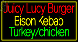 Custom Juicy Lucy Burger Bison Kebab Neon Sign 1