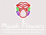 Custom Mwah Flowers Logo Neon Sign 1