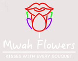 Custom Mwah Flowers Logo Neon Sign 2