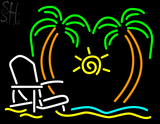 Custom Palm Tree With Brown Trunks Neon Sign 2