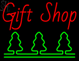 Custom Red Gift Shop With Pine Tree Neon Sign 1