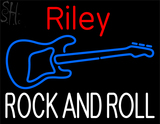 Custom Riley Rock And Roll Blue Guitar Neon Sign 1