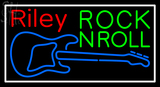 Custom Riley Rock And Roll Blue Guitar Neon Sign 2