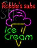 Custom Robbies Subs With Ice Cream Logo Neon Sign 1