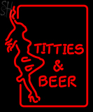 Custom Titties And Beer Girl Logo Neon Sign 2