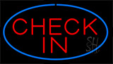 Check In Blue Neon Sign