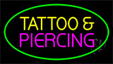 Tattoo And Piercing Green Border Animated Neon Sign