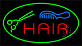 Hair With Comb And Scissor Neon Sign