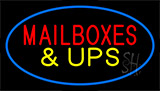 Mail Boxes And Ups Blue Neon Sign