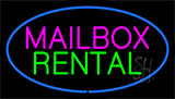 Mailbox Rental Blue Neon Sign