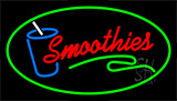 Red Smoothies With Green Border Neon Sign