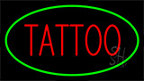 Red Tattoo Green Border Neon Sign