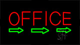 Red Office With Arrow Animated Neon Sign