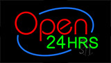 Open 24 Hrs Animated Neon Sign
