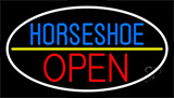 Horseshoe Open With Border Neon Sign