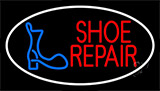 Shoe Repair Logo White Border Neon Sign