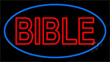 Red Bible Blue Border Neon Sign