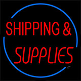 Red Shipping Supplies With Circle Neon Sign
