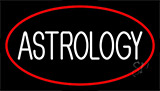 White Astrology Block Red Neon Sign