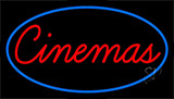 Cinemas With Blue Border Neon Sign