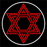 Star Of David Judaism With Border Neon Sign