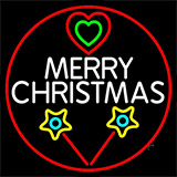 White Merry Christmas With Candy Stick Neon Sign