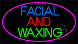 Blue Facial And Waxing With Pink Neon Sign