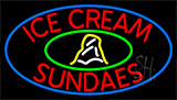 Red Ice Cream Sundaes Neon Sign