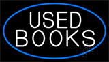 Used Books With Blue Border Neon Sign