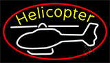 White Helicopter Logo Neon Sign