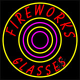 Fire Work Glasses 2 Neon Sign