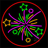 Multi Color Fire Works 1 Neon Sign