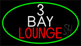 3 Bay Lounge With Green Border Neon Sign