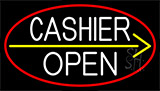 Arrow Cashier Open With Red Border Neon Sign