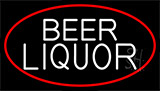 Beer Liquor With Red Border Neon Sign