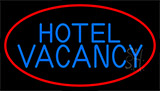 Hotel Vacancy With Blue Border Neon Sign