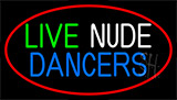 Live Nude Dancers With Red Border Neon Sign