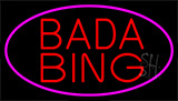 Red Bada Bing With Pink Border Club Neon Sign