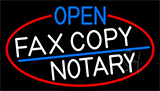 Open Fax Copy Notary With Red Border Neon Sign