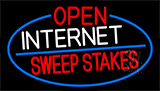 Open Internet Sweepstakes With Blue Border Neon Sign