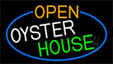 Open Oyster House With Blue Border Neon Sign